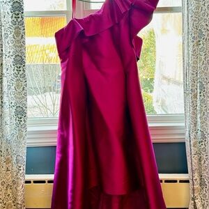 Elegant Adrianna Papell One-Shoulder Pink Dress